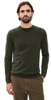Fedeli Frosted Cashmere Crewneck Sweater Military In Green