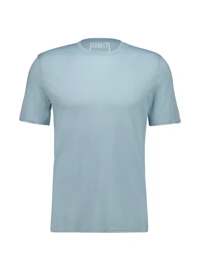 Fedeli Gary Knitted Cotton T-shirt In Blue