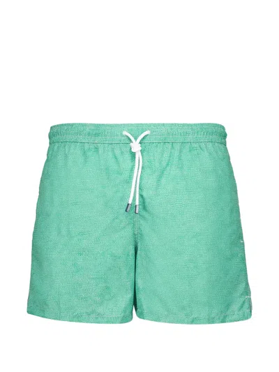 Fedeli Geometric-print Swim Shorts In Multi