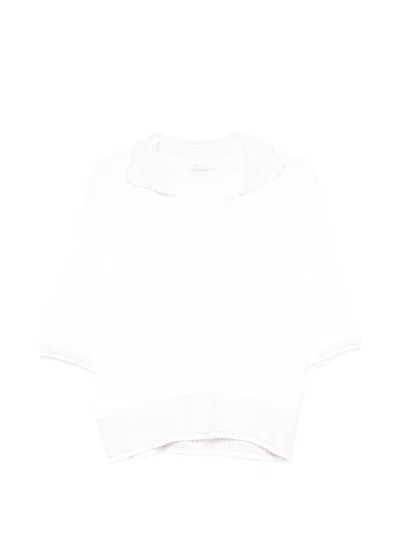 Fedeli Gingham-check-trim Sweater In White