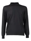Fedeli Long-sleeved Knitted Sweater In Black