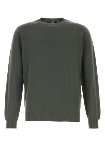 FEDELI FEDELI SAGE GREEN COTTON SWEATER