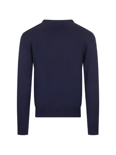 Fedeli Girocollo Argentina Round Neck Sweater In Blue