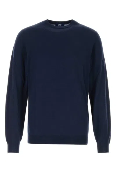 Fedeli Girocollo Sweater In Blue