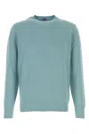 Fedeli Light Blue Solid Sweaters In Green