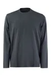 Fedeli Giza Cotton Crew-neck T-shirt In Avio