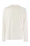 Fedeli Extreme Long-sleeved Giza Cotton T-shirt In White