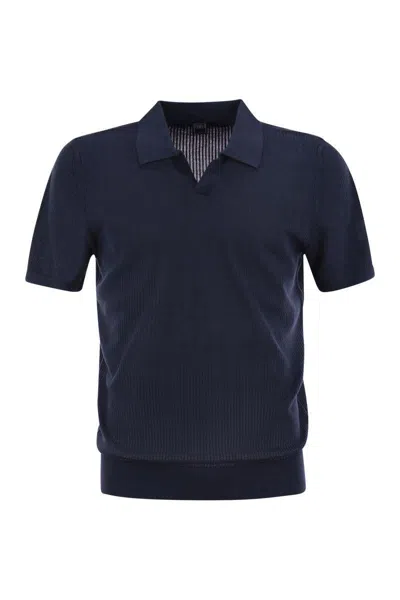FEDELI FEDELI GIZA COTTON SHORT-SLEEVED POLO SHIRT