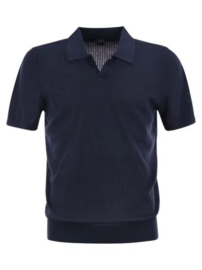 FEDELI GIZA COTTON SHORT-SLEEVED POLO SHIRT