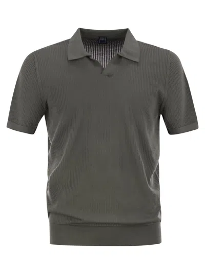 FEDELI GIZA COTTON SHORT-SLEEVED POLO SHIRT