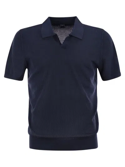 FEDELI GIZA COTTON SHORT-SLEEVED POLO SHIRT