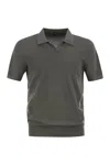 Fedeli Giza Cotton Short-sleeved Polo Shirt In Military Green