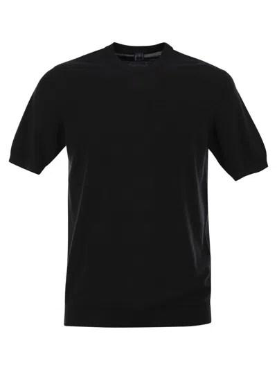 Fedeli Garment-dyed Organic Cotton Crew-neck T-shirt In Black