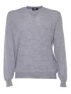 Fedeli Gray Pullover In Cool Wool In Multi