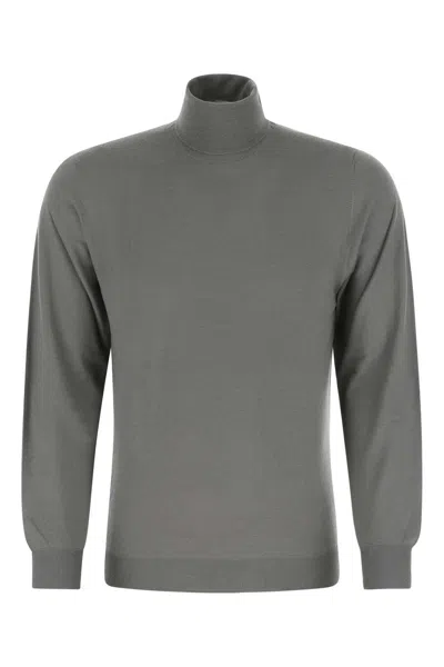 Fedeli Grey Wool Sweater