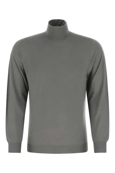 FEDELI GREY WOOL SWEATER