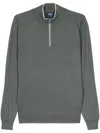 Fedeli Half-zip Knit Jumper In Blue