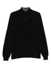 Fedeli Half-zip Sweatshirt In Black