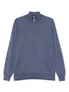 Fedeli Half-zip Top In Blue