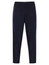Fedeli Harvard Soft Cashmere Flannel Trousers In Blue