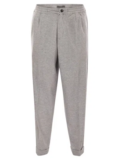 Fedeli Harvard - Soft Cashmere Flannel Trousers In Gray