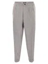 Fedeli Harvard Soft Cashmere Flannel Trousers In Gray