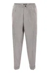 Fedeli Harvard Soft Cashmere Flannel Trousers In Gray