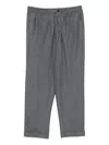 Fedeli Harvard Drawstring Cuffed Trousers In Gray