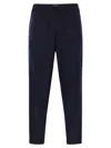 Fedeli Harvard Soft Cashmere Flannel Trousers In Blue