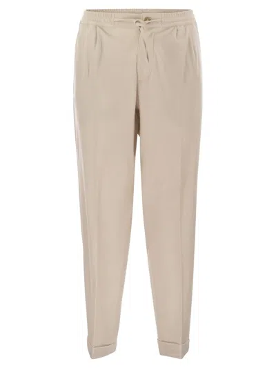 Fedeli Harvard - Soft Cashmere Flannel Trousers In Blue