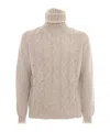 Fedeli Turtle-neck L/s Knitted Sweater Man In Nude
