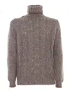 Fedeli Turtle-neck L/s Knitted Sweater Man In Multicolor