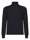 Fedeli Turtleneck Sweater In Virgin Wool And Cashmere Blend In Black