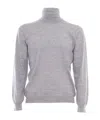Fedeli Turtle Neck L/s Knitted Sweater Man In Gray