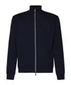Fedeli Paros Reversible Full Zip Stretch Bomber Sweater In Navy In Black