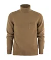 Fedeli Wool And Cashmere Turtleneck Jumper In Brown