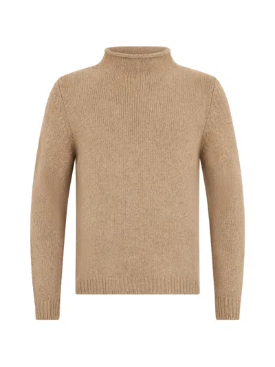 Fedeli High-neck Cashmere Sweater In Gray