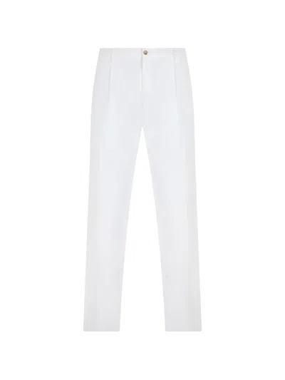 Fedeli High-waisted Tailored Trousers In White