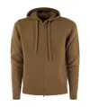 Fedeli Pure Cashmere Hooded Cardigan In Green