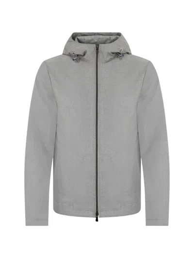 Fedeli Hooded Zip-up Jacket In Gray