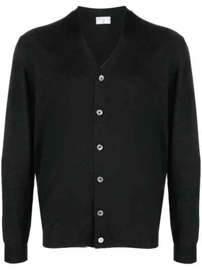 Fedeli Iconic Virgin-wool Cardigan In Black
