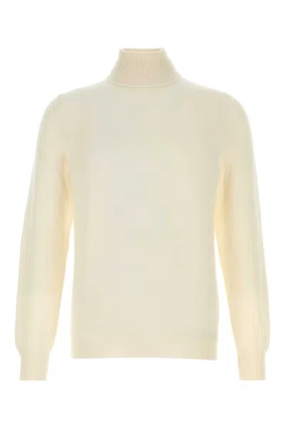 Fedeli Ivory Cashmere Sweater In White