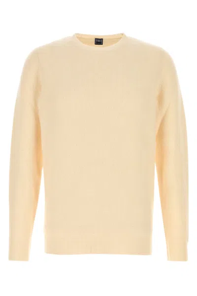 Fedeli Ivory Stretch Wool Blend Sweater In Orange