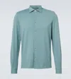 Fedeli Man Shirt Sage Green Size 50 Cotton