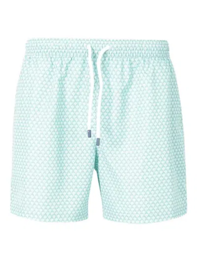 Fedeli Jellyfish-print Swim Shorts In Blue