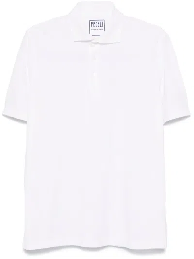 Fedeli Jersey Polo Shirt In White