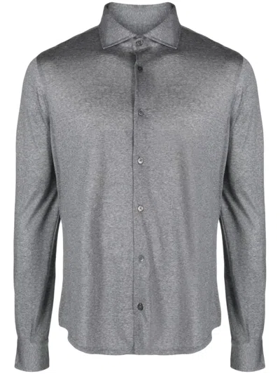 Fedeli Jersey Wool Shirt In Grey