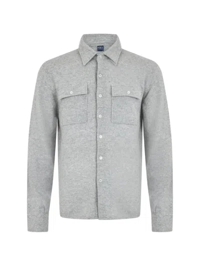Fedeli Knit Button-up Sweater In White