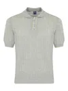 Fedeli Linen And Cotton Knitted Polo Shirt In Gray