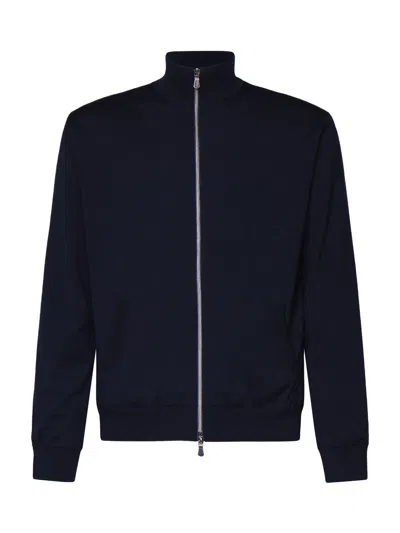 Fedeli Knit With Zip Closure In Blue